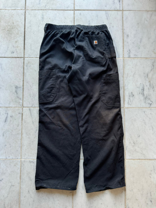 CARHARTT BLACK RIPSTOP WORK PANTS - 38x30