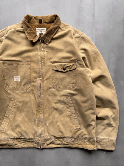 VINTAGE AMERICAN EAGLE TAN DETROIT JACKET - L