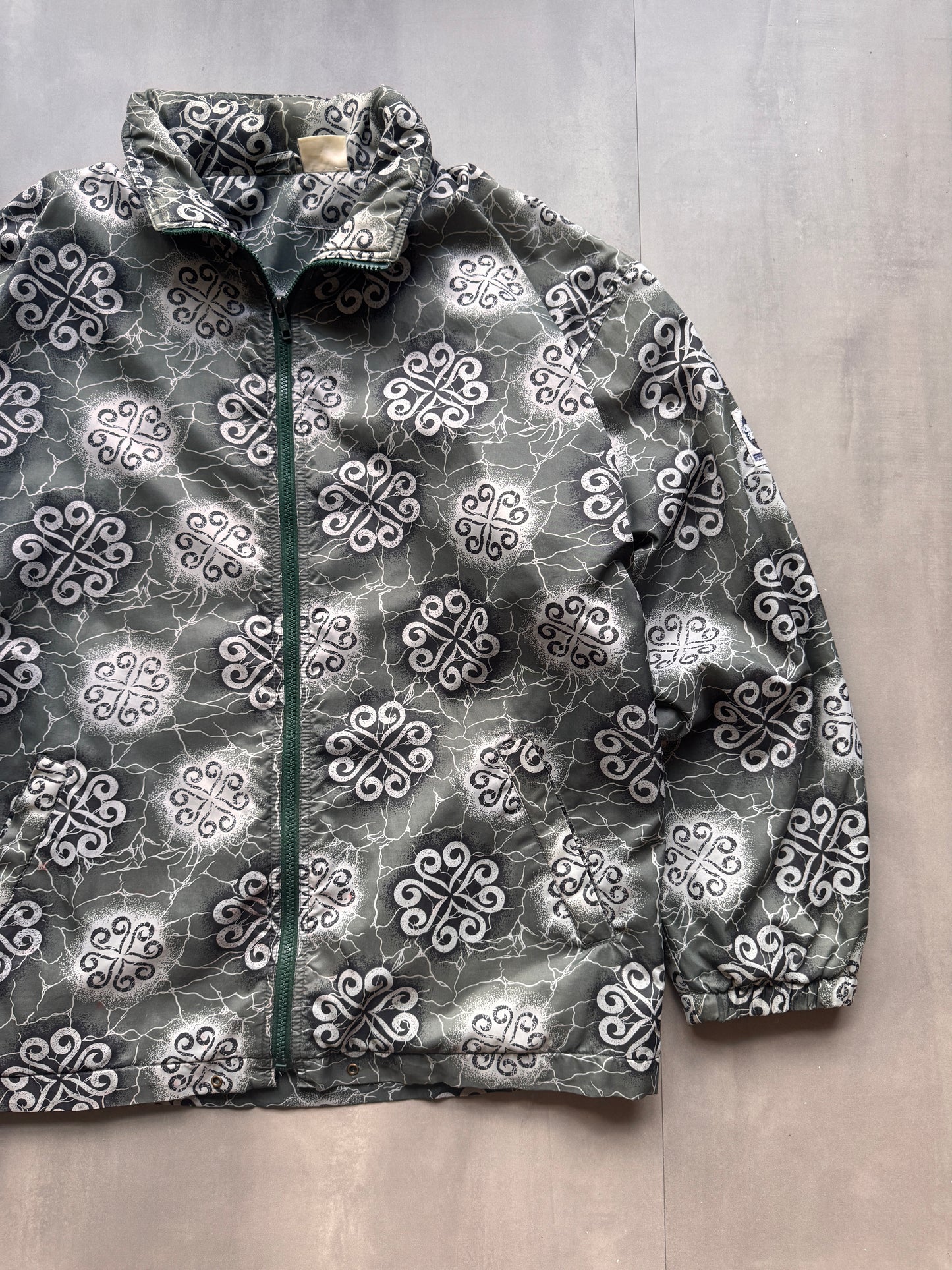 VINTAGE PRINT FLEECE LINED JACKET - XL