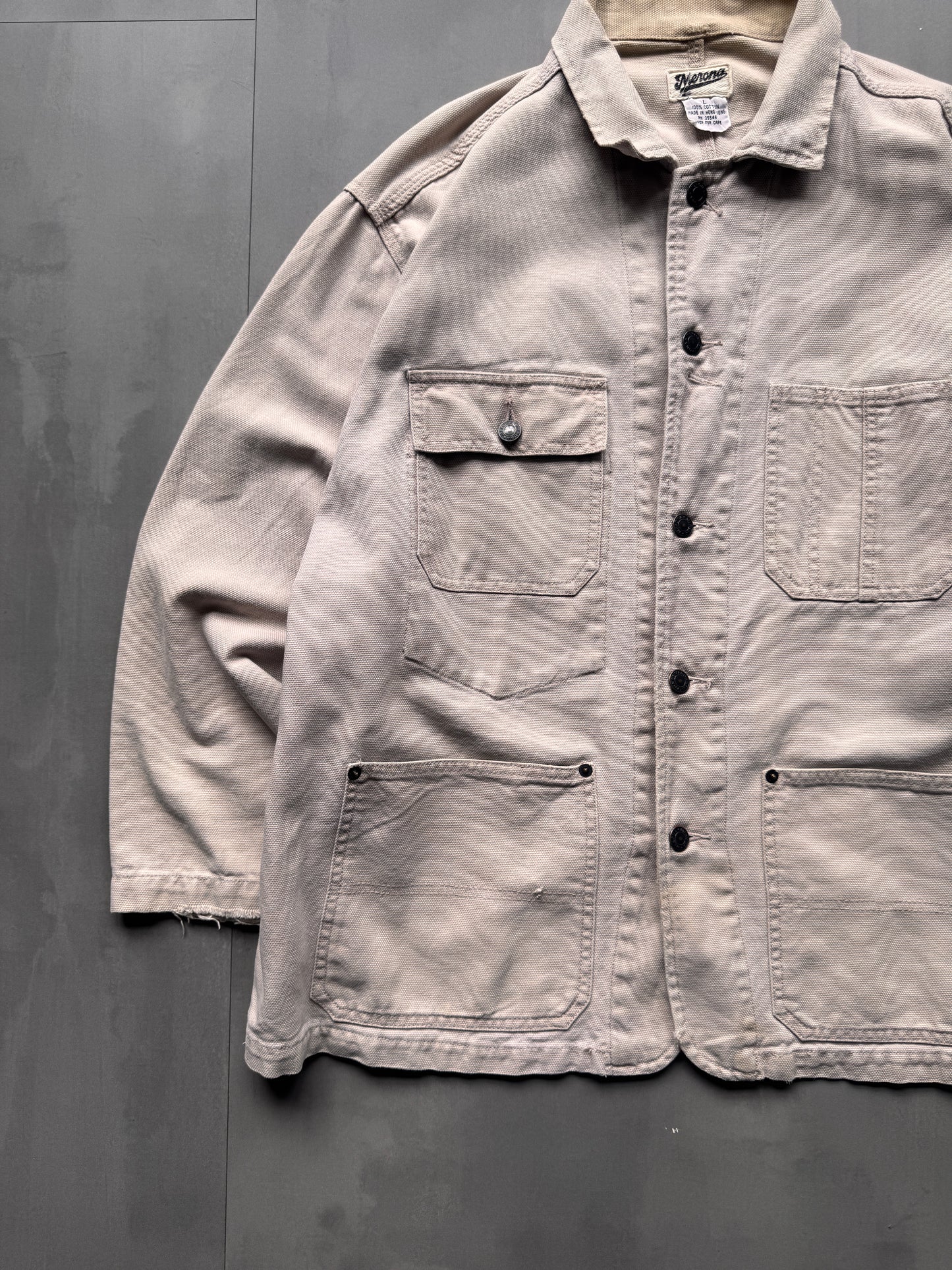 VINTAGE BEIGE WORKWEAR SHIRT - L