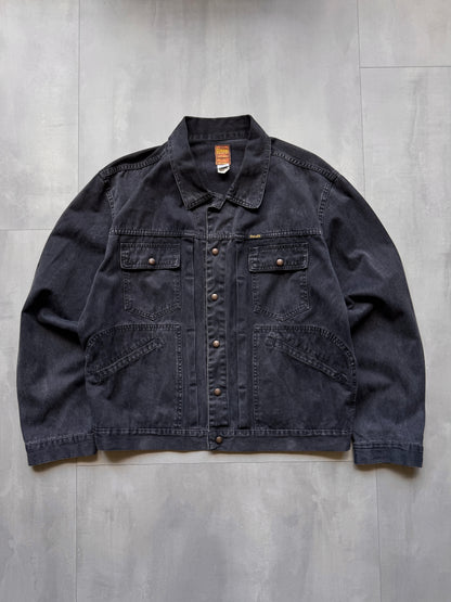 VINTAGE DIESEL BLACK DENIM JACKET - L