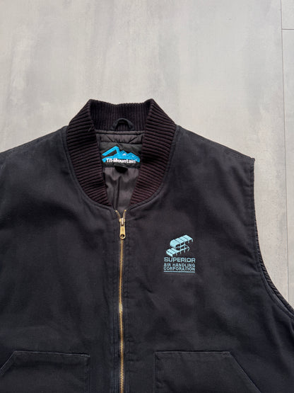 VINTAGE TRI-MOUNTAIN BLACK WORK GILET - XXL