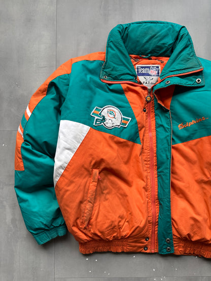 VINTAGE NFL MIAMI DOLPHINS PUFFER JACKET - XL