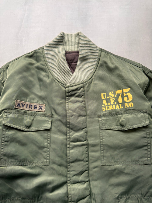 VINTAGE AVIREX LTD. GREEN DOWN JACKET - MEDIUM