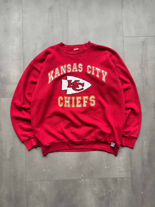 VINTAGE NFL KANSAS CITY CHIEFS RED SWEATER - M