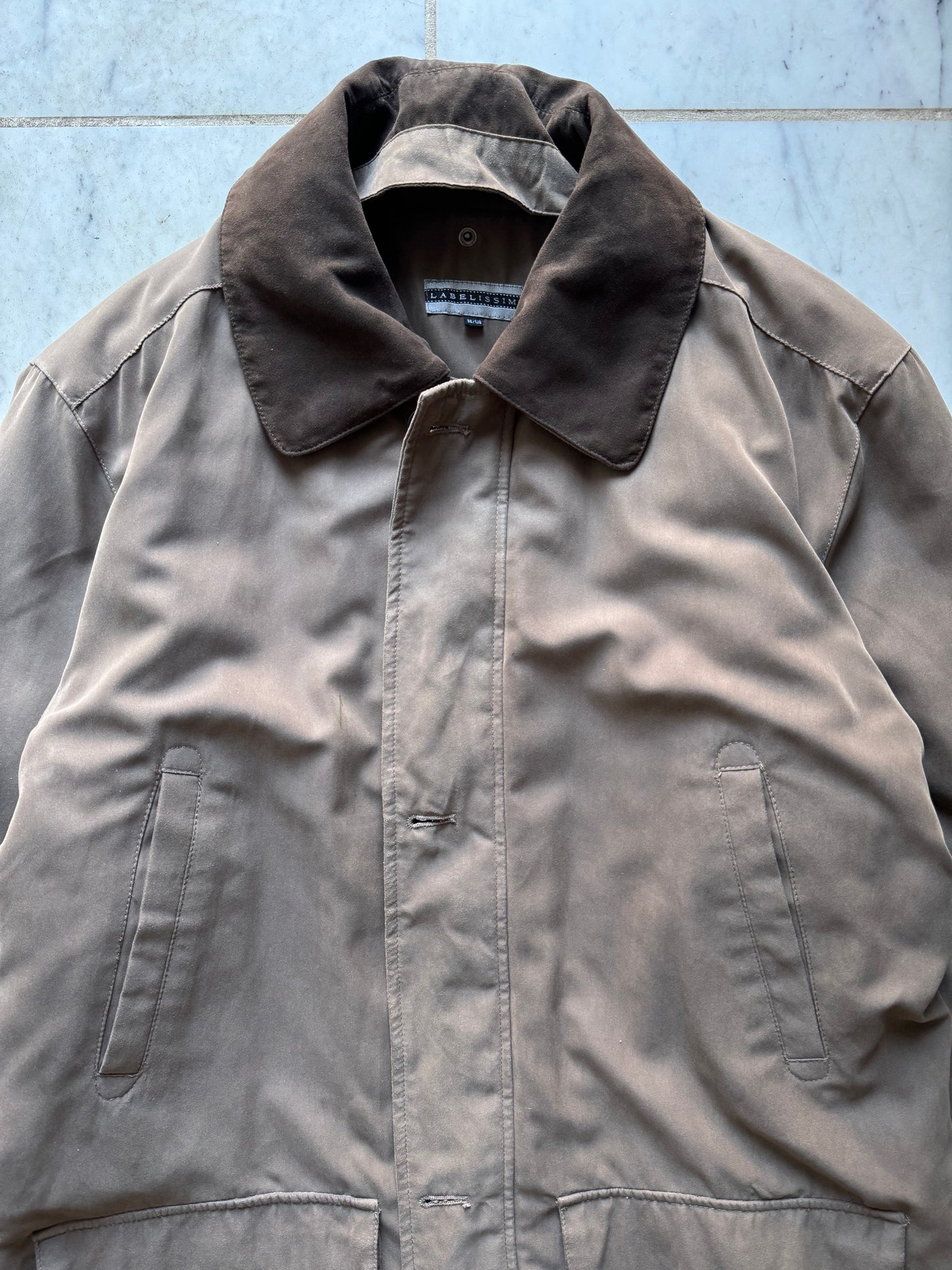 LABEL ISSIM LONG LIGHT BROWN JACKET - LARGE/XLARGE