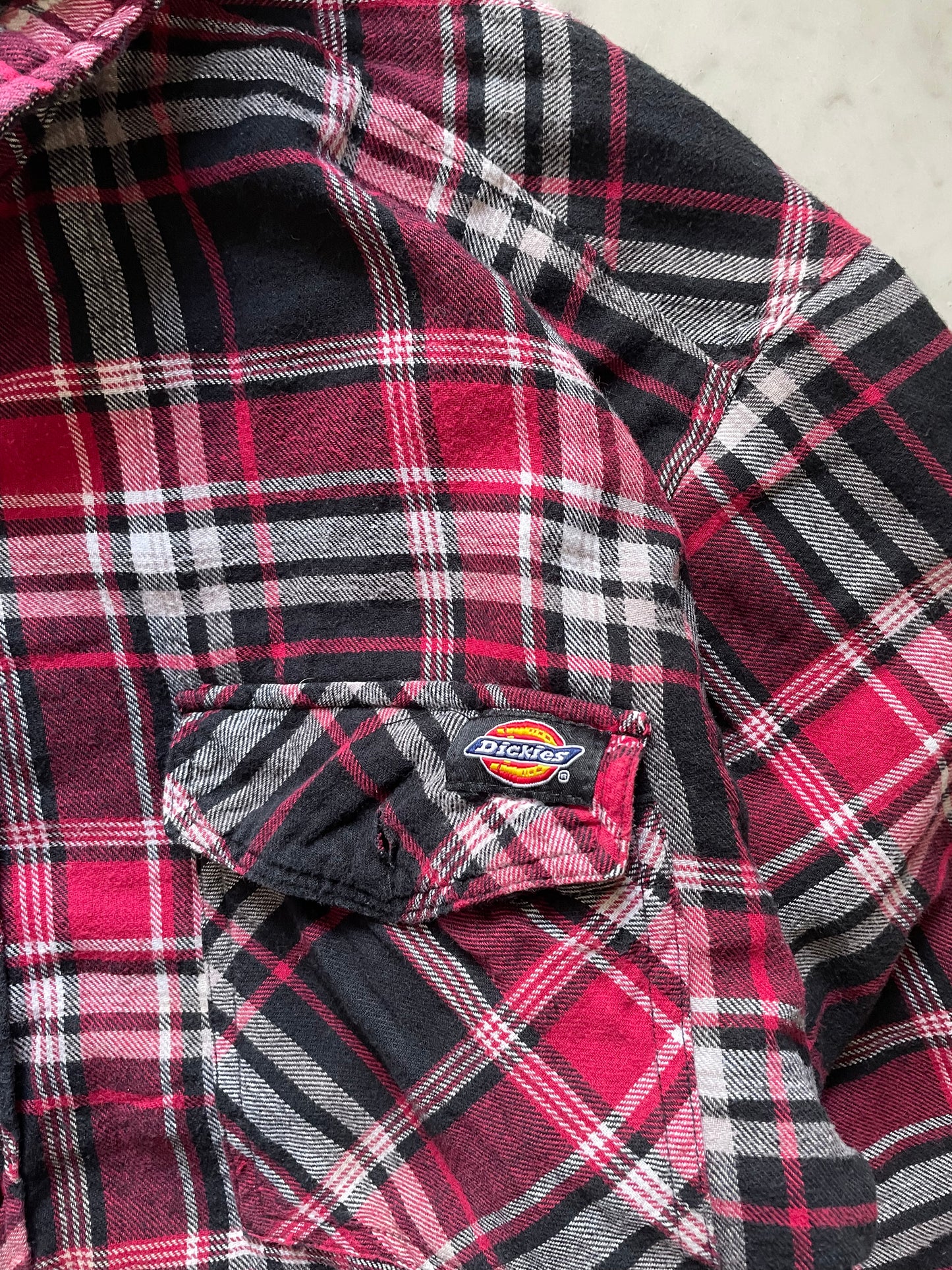 DICKIES FLEECE-LINED HOODED FLANNEL JACKET - XLARGE