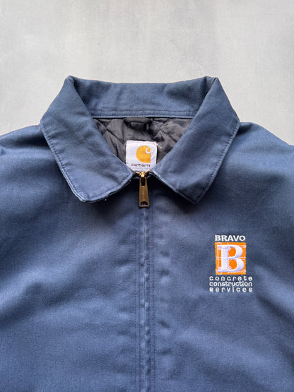 VINTAGE CARHARTT NAVY TWILL JACKET - L