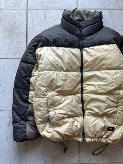 HELLY HANSEN BEIGE/GREY PUFFER JACKET - MEDIUM