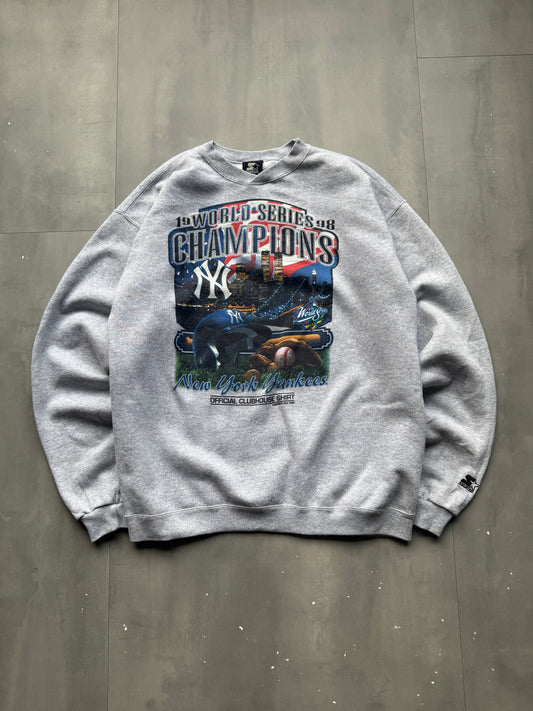 VINTAGE STARTER MLB NEW YORK YANKEES CHAMPIONS '98 SWEATER - L
