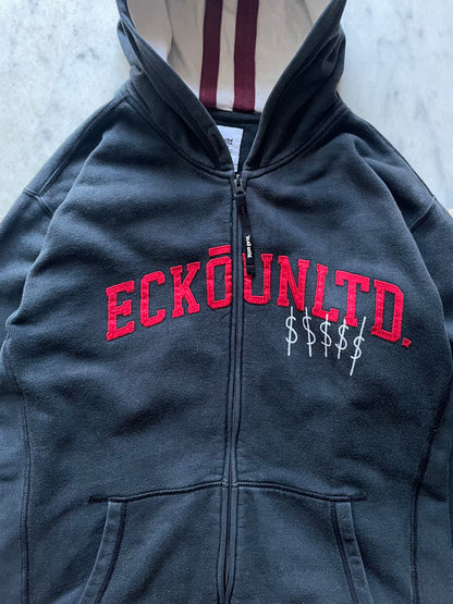 ECKO UNLTD. '93 TILL INFINITY' DARK GREY ZIP UP HOODIE - XLARGE