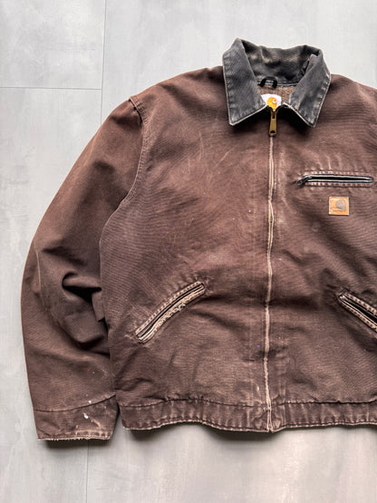 VINTAGE CARHARTT BROWN DETROIT JACKET - L
