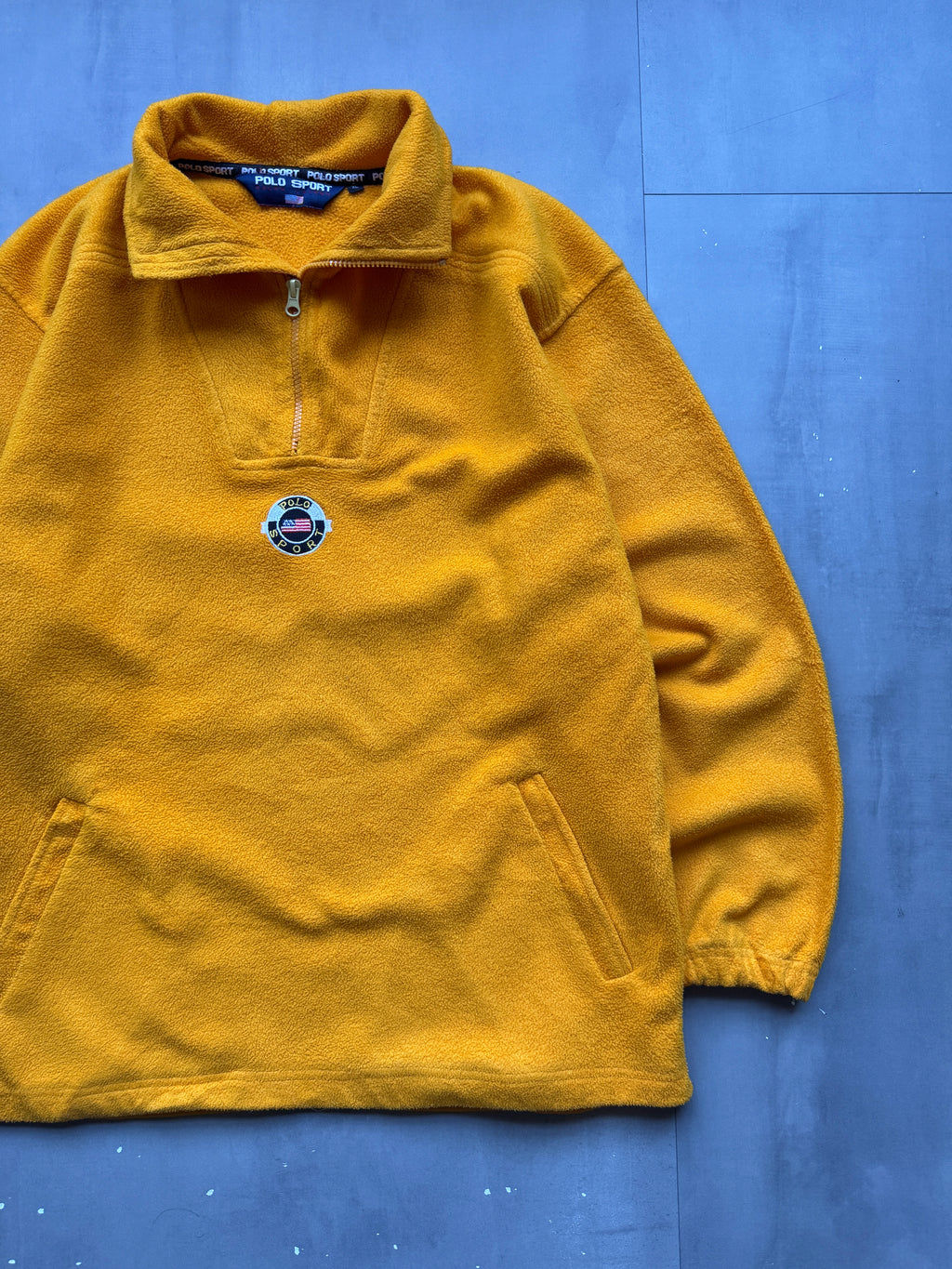 VINTAGE RALPH LAUREN POLO SPORT YELLOW FLEECE SWEATER - XL
