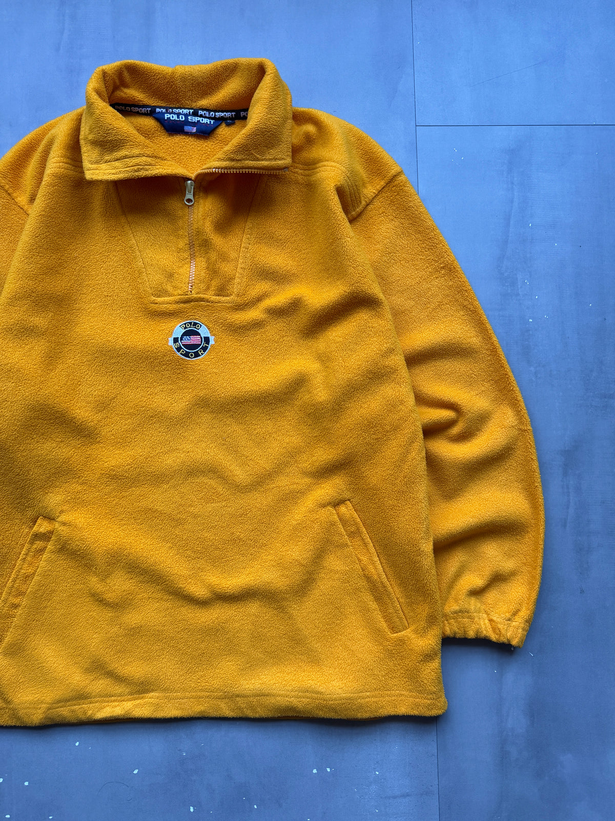 VINTAGE RALPH LAUREN POLO SPORT YELLOW FLEECE SWEATER - XL