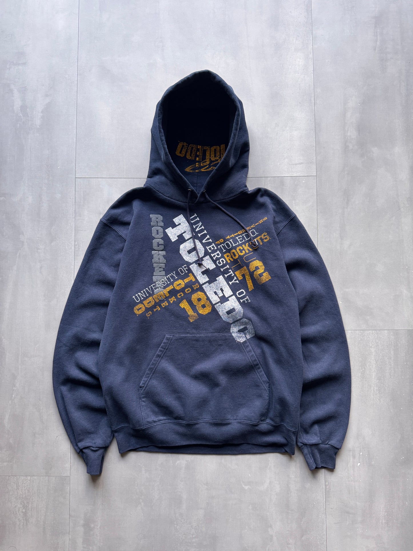 VINTAGE CHAMPION UNIVERSITY OF TOLEDO NAVY HOODIE - M