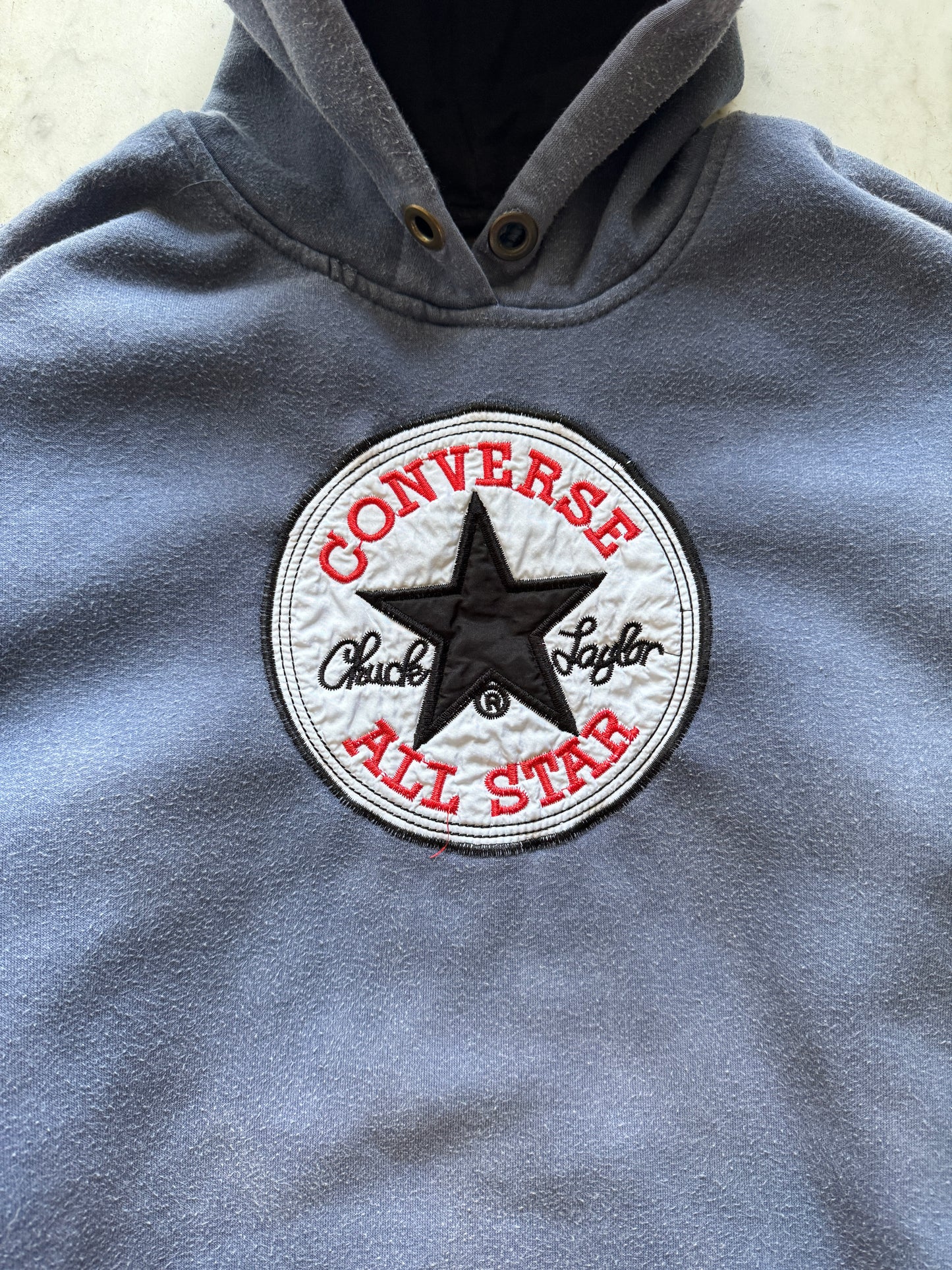 CONVERSE ALL STARS BLUE FADED HOODIE - LARGE/XLARGE