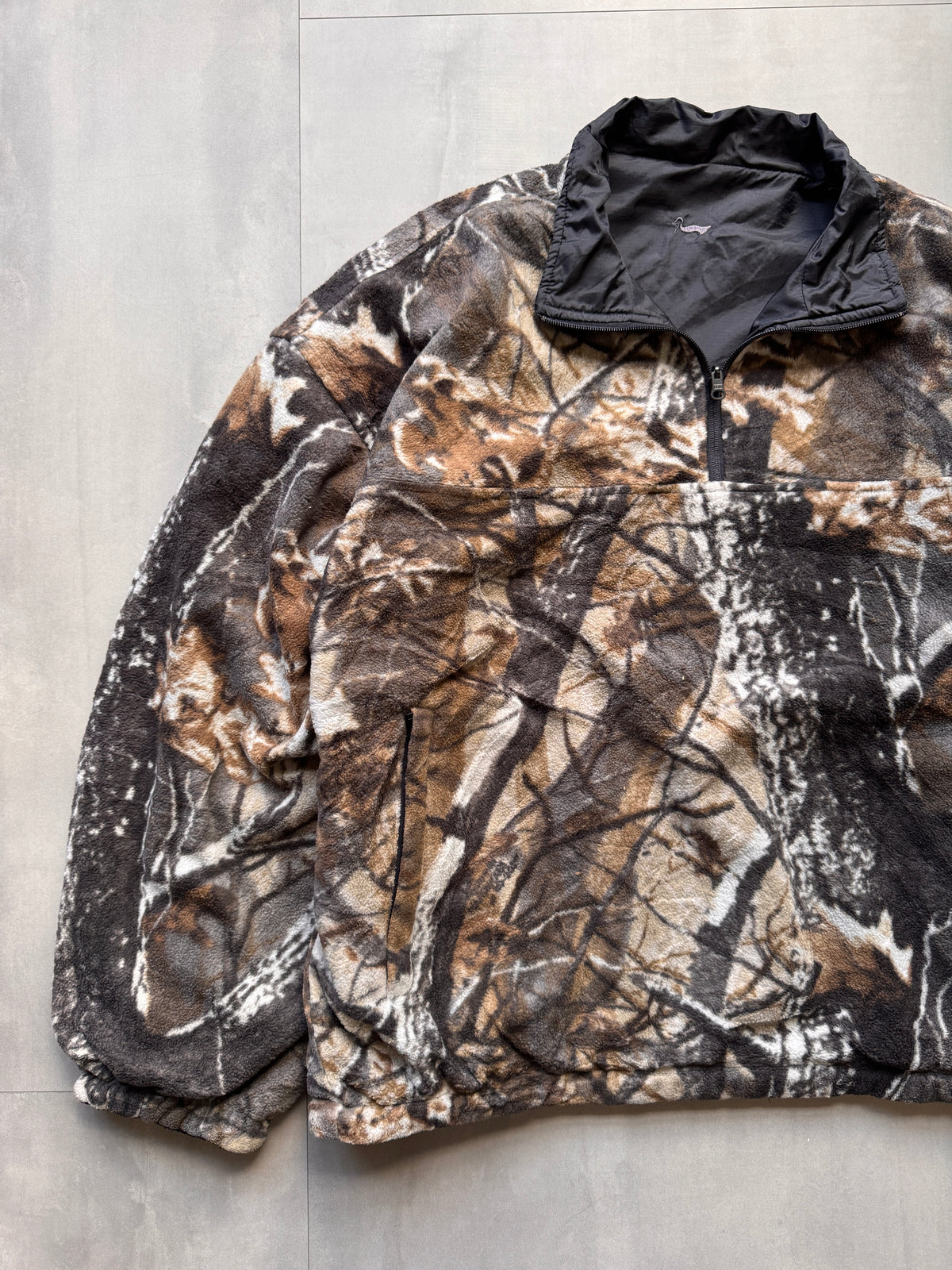VINTAGE REALTREE DUXBAK 1/4 ZIP FLEECE JACKET - XLARGE