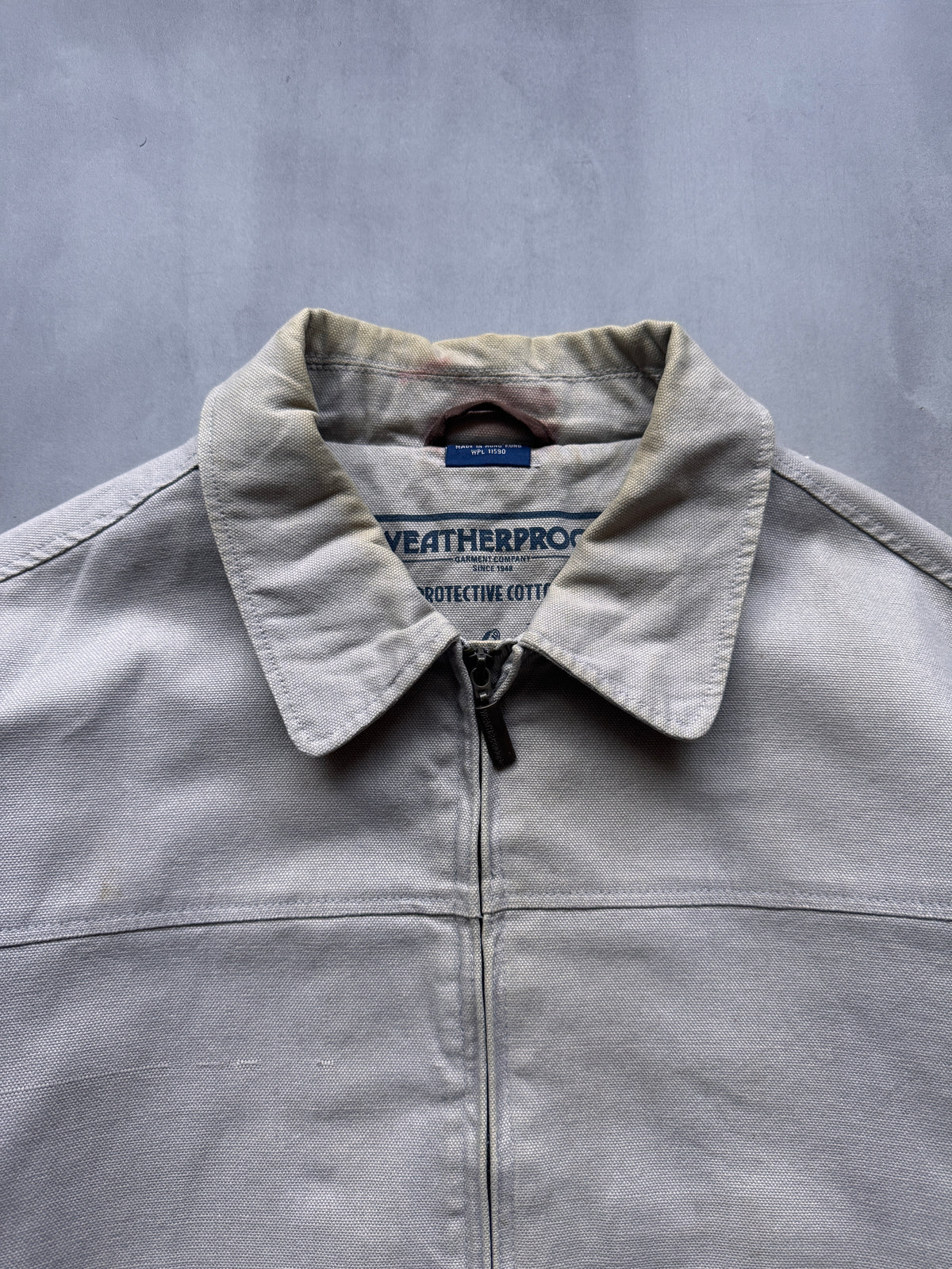 VINTAGE WEATHERPROOF CREAM TRUCKER JACKET - L