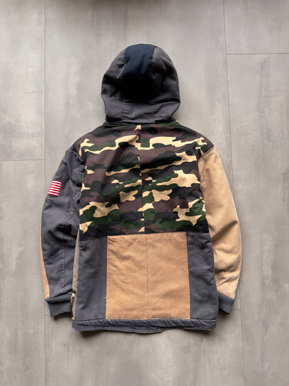 VINTAGE CARHARTT REWORKED CAMO PATTERN ACTIVE JACKET - XS