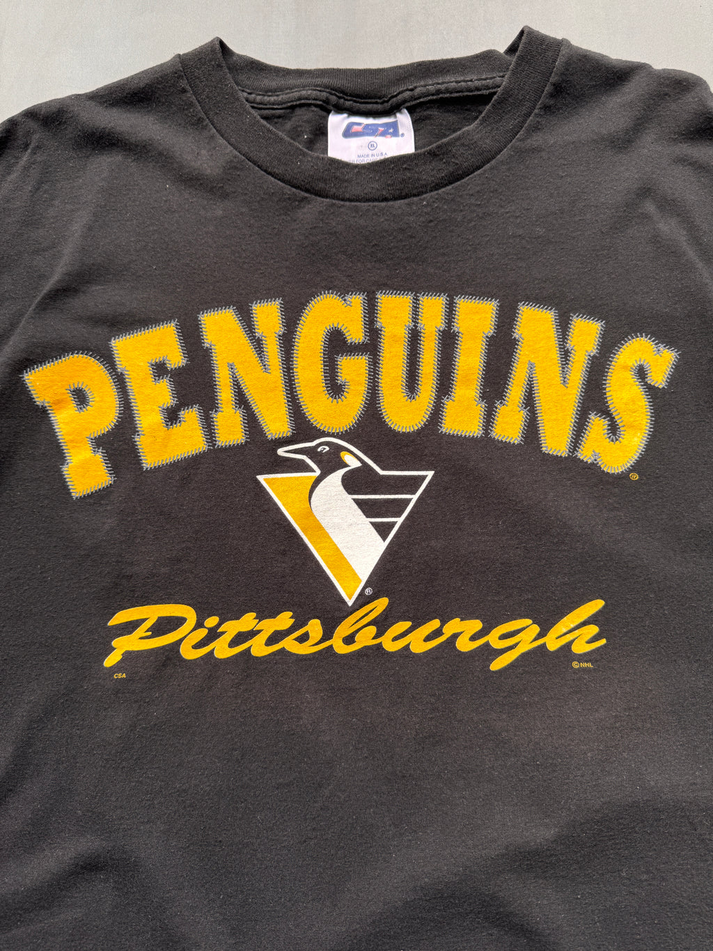 VINTAGE NHL PENGUINS PITTSBURGH BLACK TEE - XL