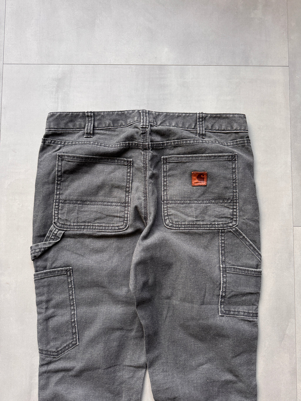 VINTAGE CARHARTT DOUBLE KNEE GREY CARPENTER PANTS - 30