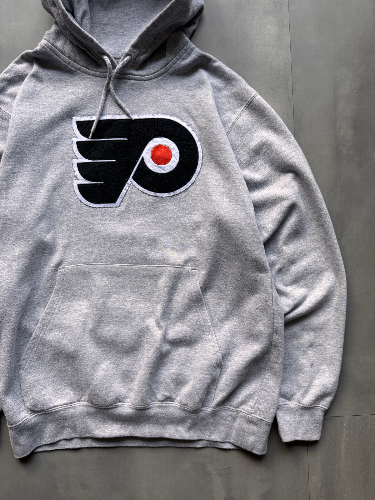 VINTAGE MAJESTIC NHL PHILADELPHIA FLYERS GREY HOODIE - M