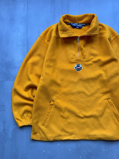VINTAGE RALPH LAUREN POLO SPORT YELLOW FLEECE SWEATER - XL