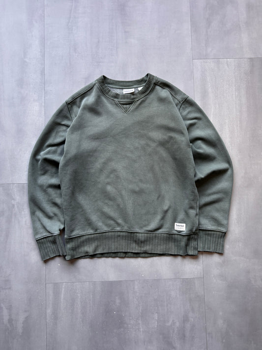 VINTAGE TIMBERLAND GREEN FADED SWEATER - LARGE