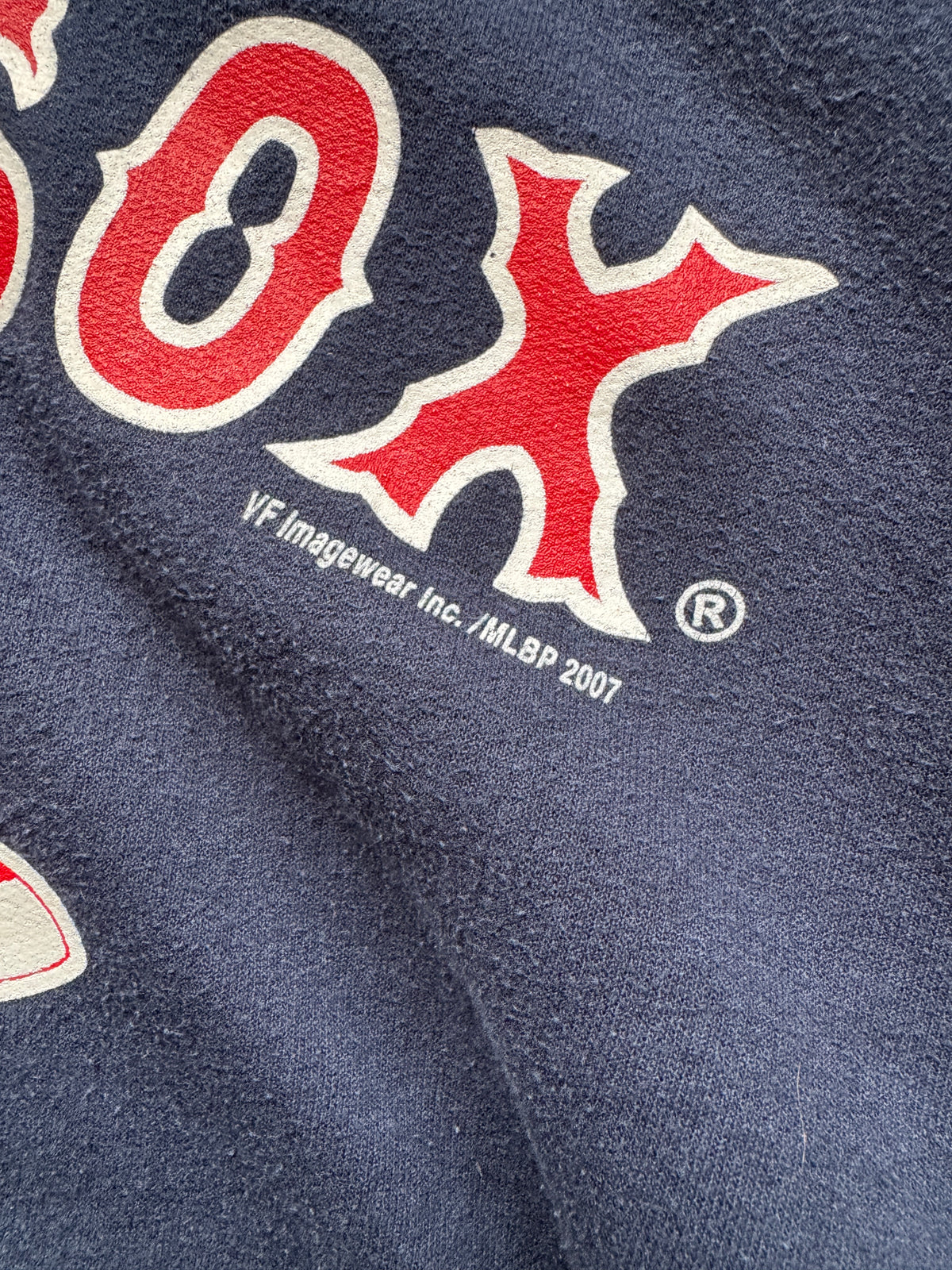 VINTAGE MLB RED SOX '07 NAVY HOODIE - L