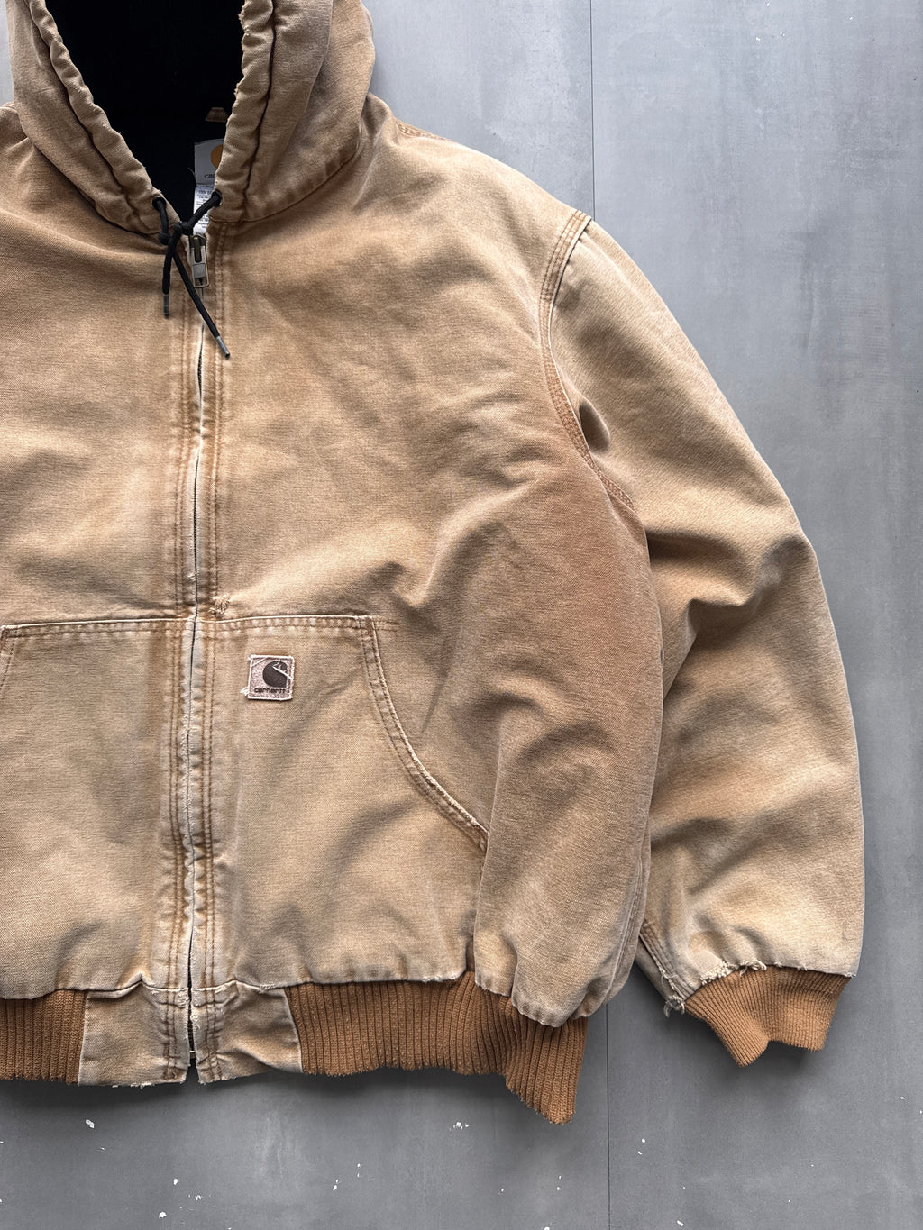 VINTAGE CARHARTT TAN FADED ACTIVE JACKET - XL