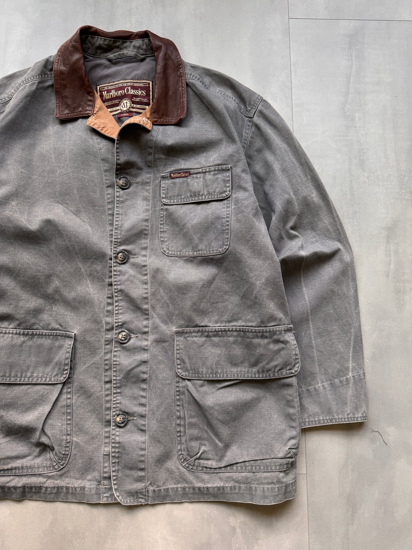 VINTAGE MARLBORO CLASSICS GREY JACKET - L
