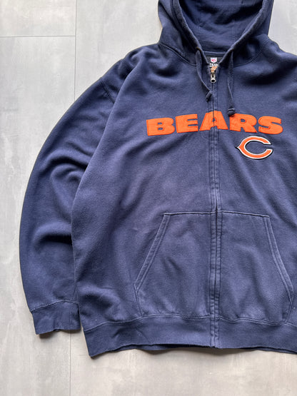 VINTAGE NFL CHICAGO BEARS NAVY ZIP UP HOODIE - XL