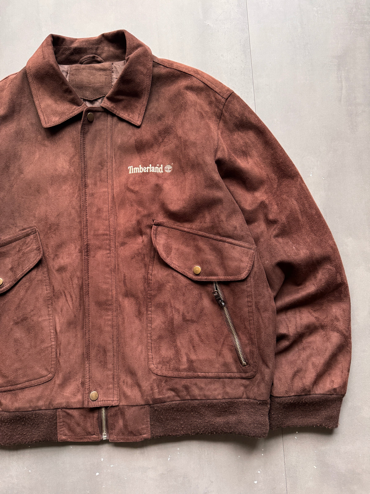 VINTAGE TIMBERLAND BROWN SUEDE LEATHER JACKET - L