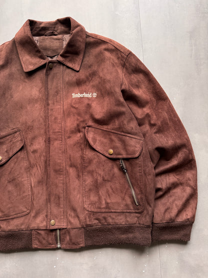 VINTAGE TIMBERLAND BROWN SUEDE LEATHER JACKET - L