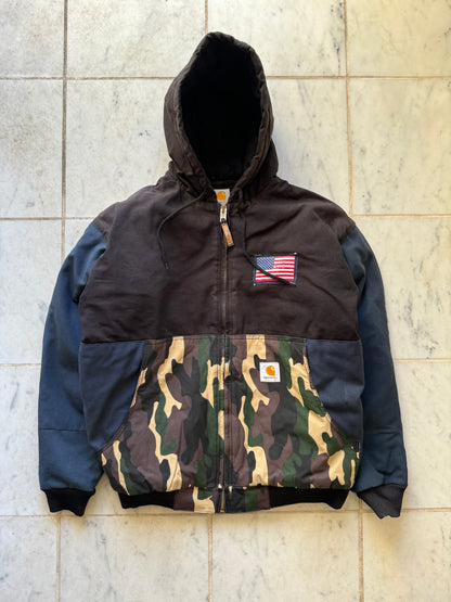 CARHARTT REWORKED CAMO PATTERN ACTIVE JACKET - XLARGE