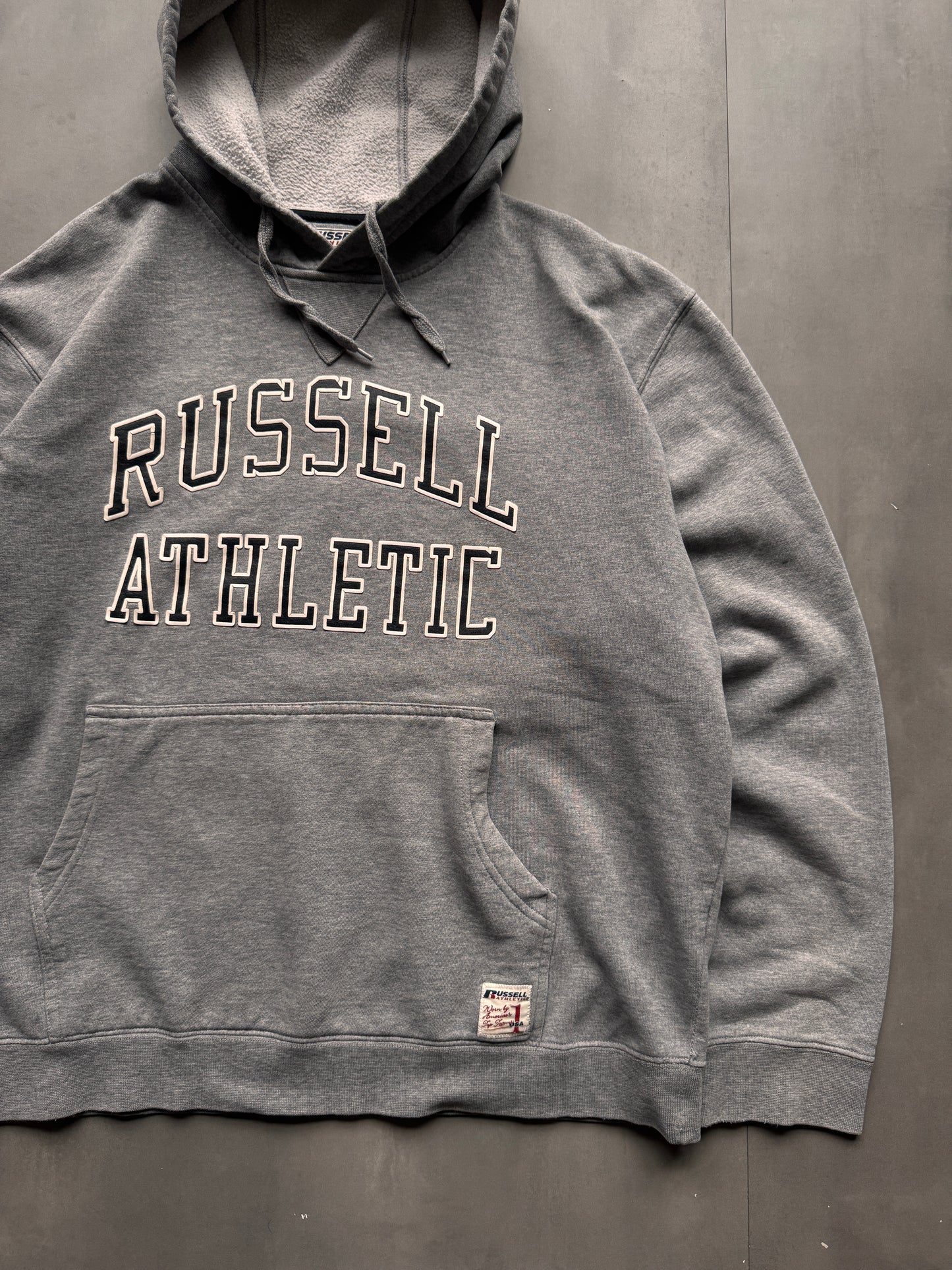 VINTAGE RUSSELL ATHLETIC GREY HOODIE - XL