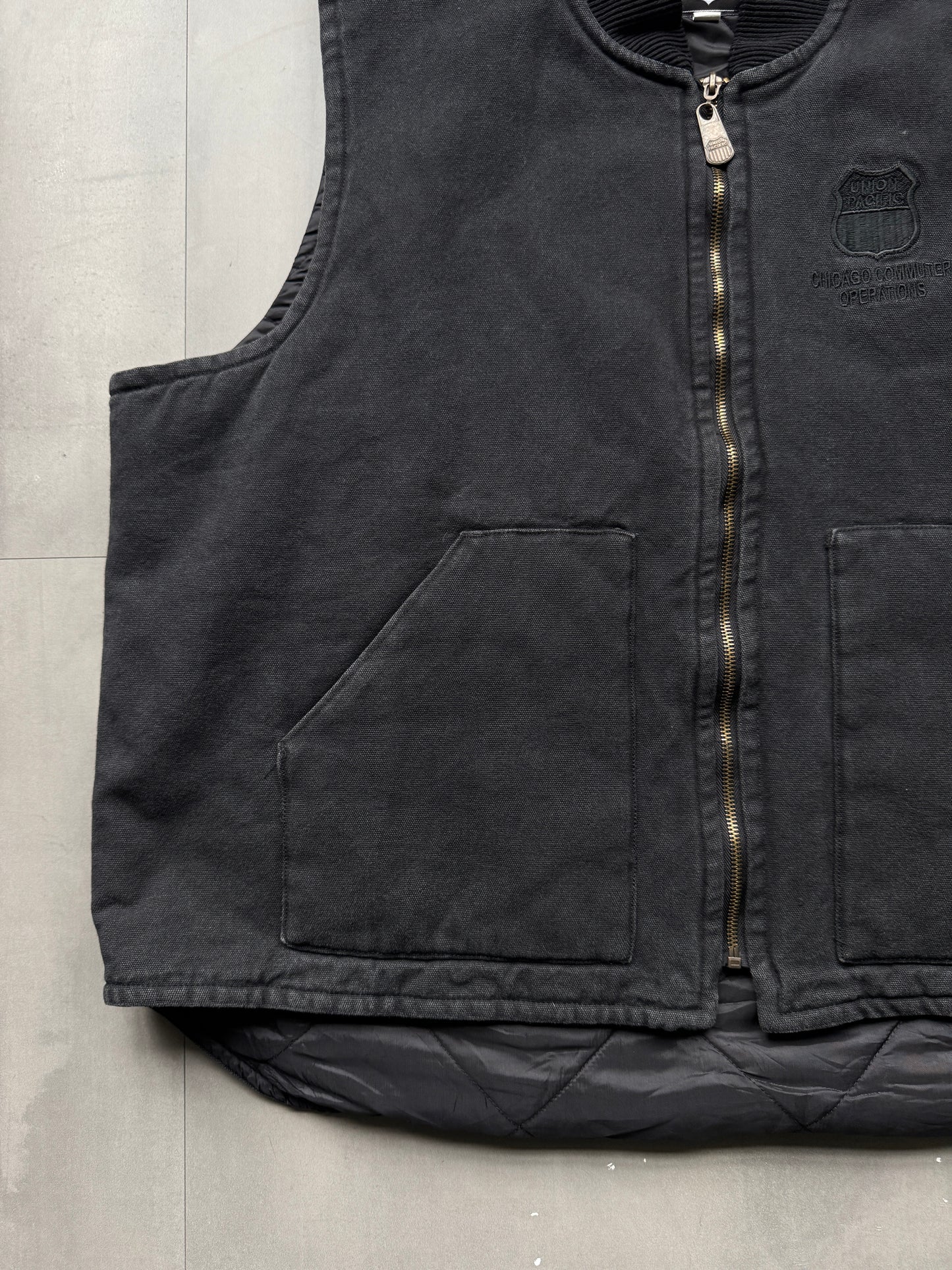 VINTAGE UNION PACIFIC BLACK GILET - XXL