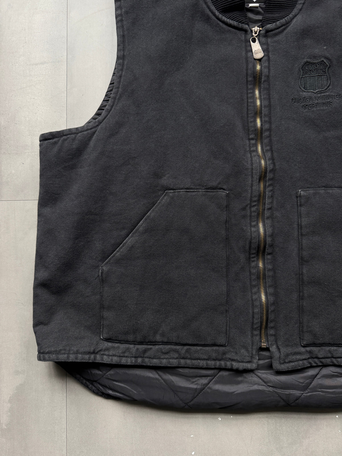VINTAGE UNION PACIFIC BLACK GILET - XXL