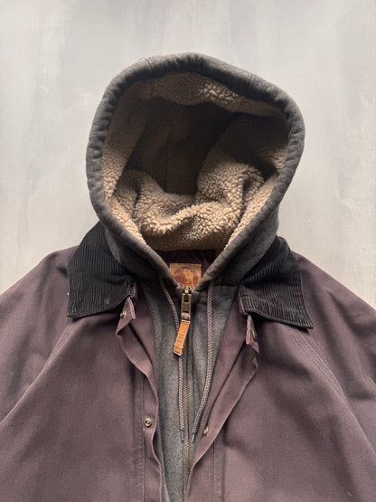 VINTAGE BERNE SHERPA LINED BROWN JACKET - XL