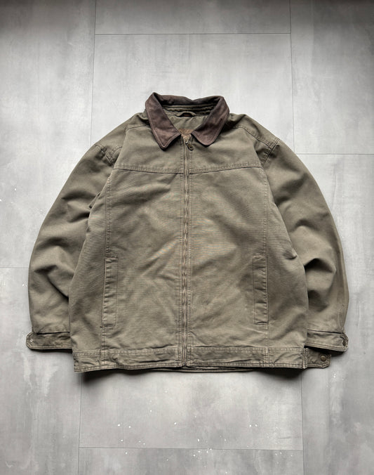 VINTAGE GREEN/GREY WORK JACKET - XL