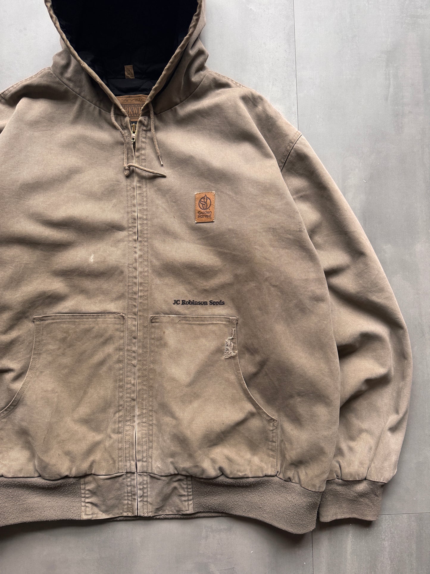 VINTAGE GOLDEN HARVEST FADED GREY ACTIVE JACKET - XL