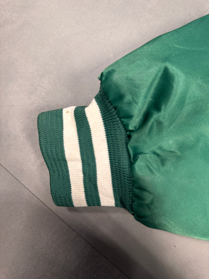 VINTAGE CHALKLINE MICHIGAN STATE SPARTANS GREEN SATIN BOMBER JACKET - XL
