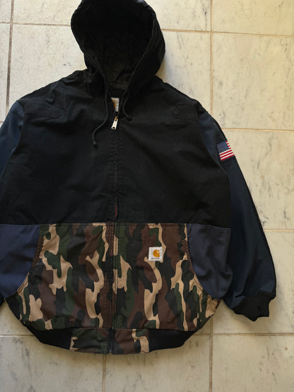 CARHARTT REWORKED CAMO PATTERN ACTIVE JACKET - XXLARGE