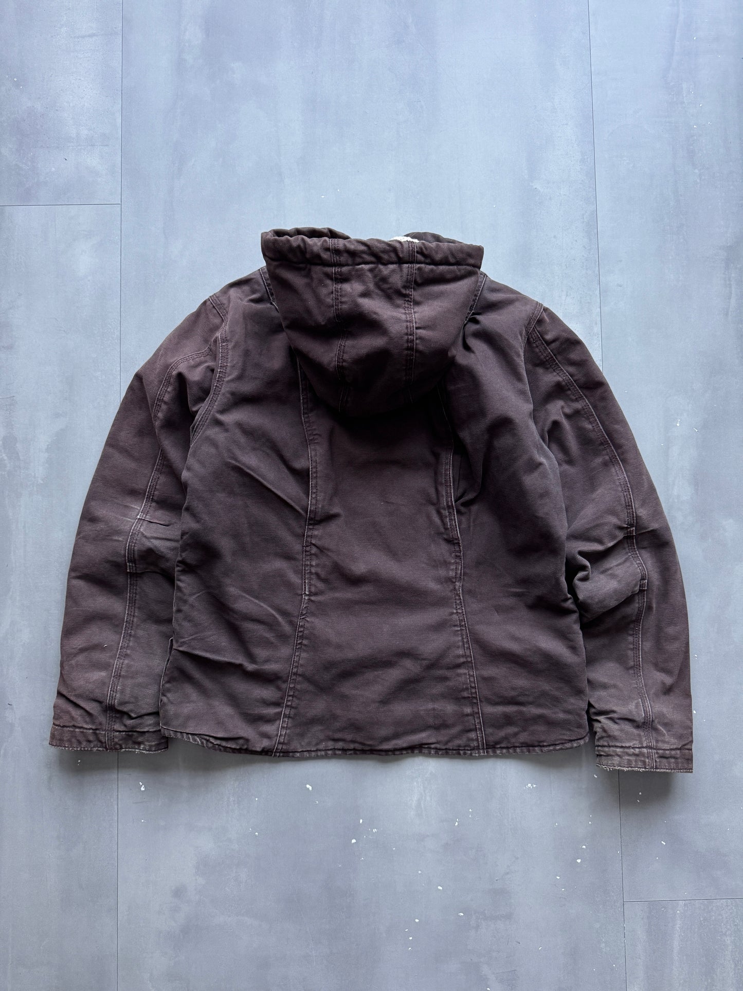 VINTAGE BERNE DARK BROWN SHERPA LINED ACTIVE JACKET - S