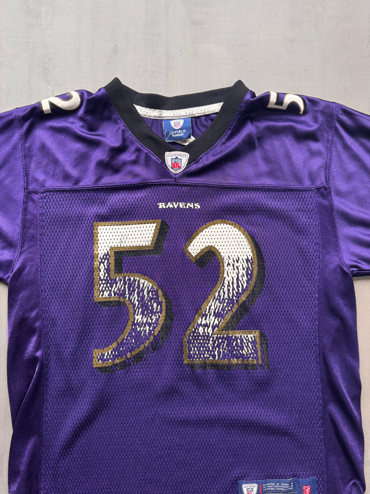VINTAGE REEBOK NFL BALTIMORE RAVENS 'RAY LEWIS' JERSEY - XS