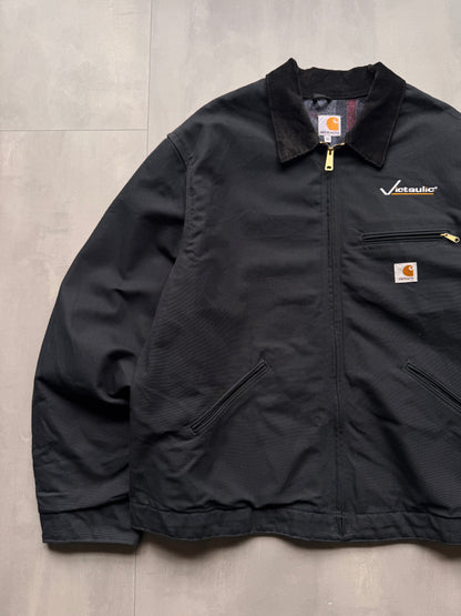 VINTAGE CARHARTT BLACK LINED DETROIT JACKET - XXL