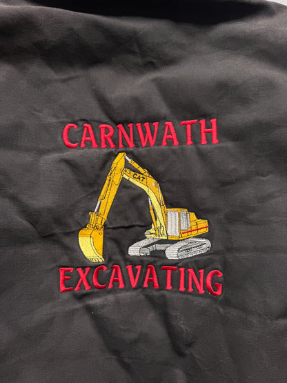 VINTAGE CARHARTT CARNWATH EXCAVATING FADED GREY ACTIVE JACKET - XL