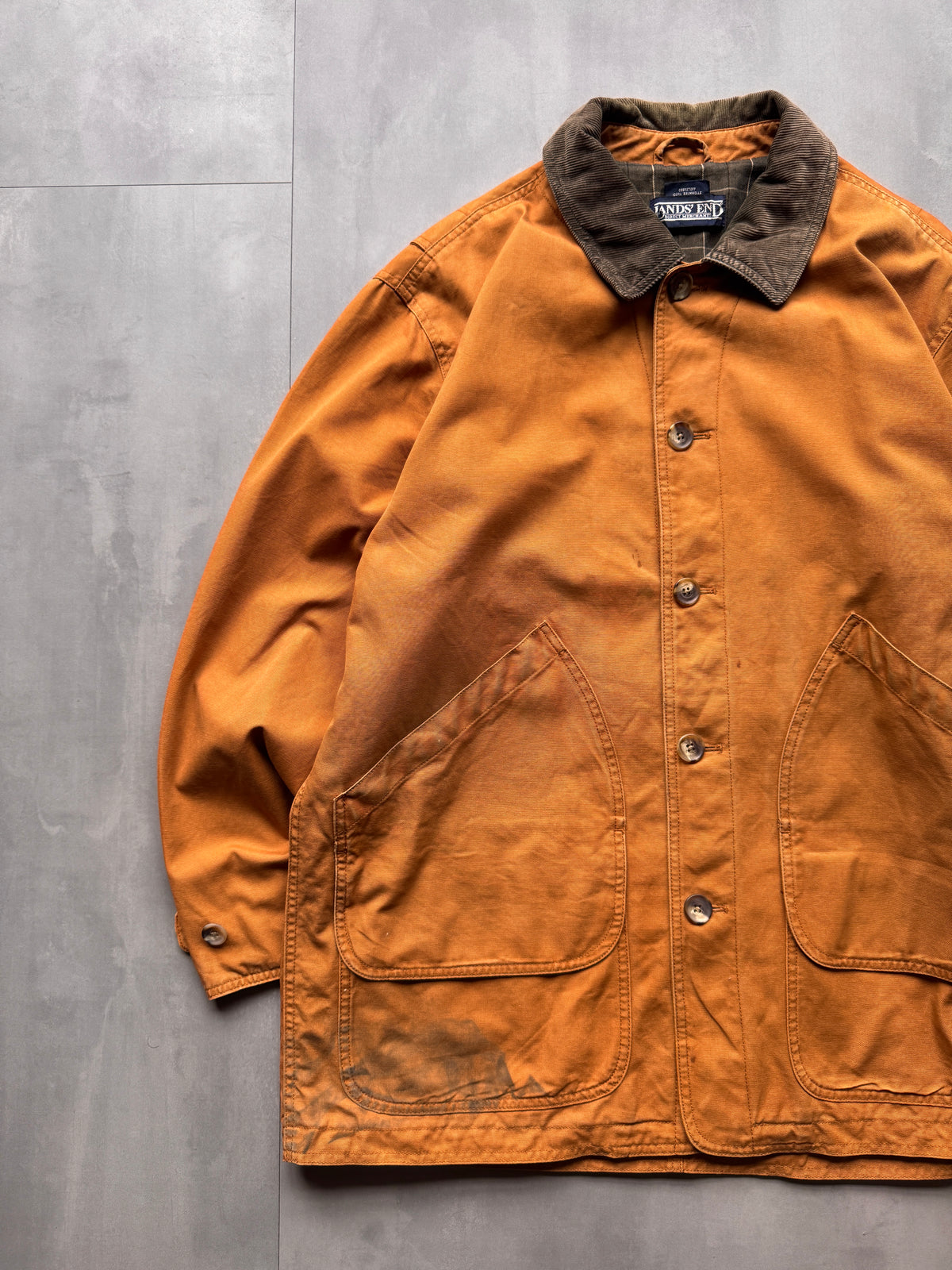 VINTAGE LANDS END TAN JACKET - L