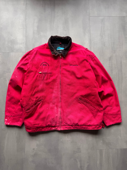 VINTAGE TRI-MOUNTAIN FADED RED DETROIT JACKET - XXXL