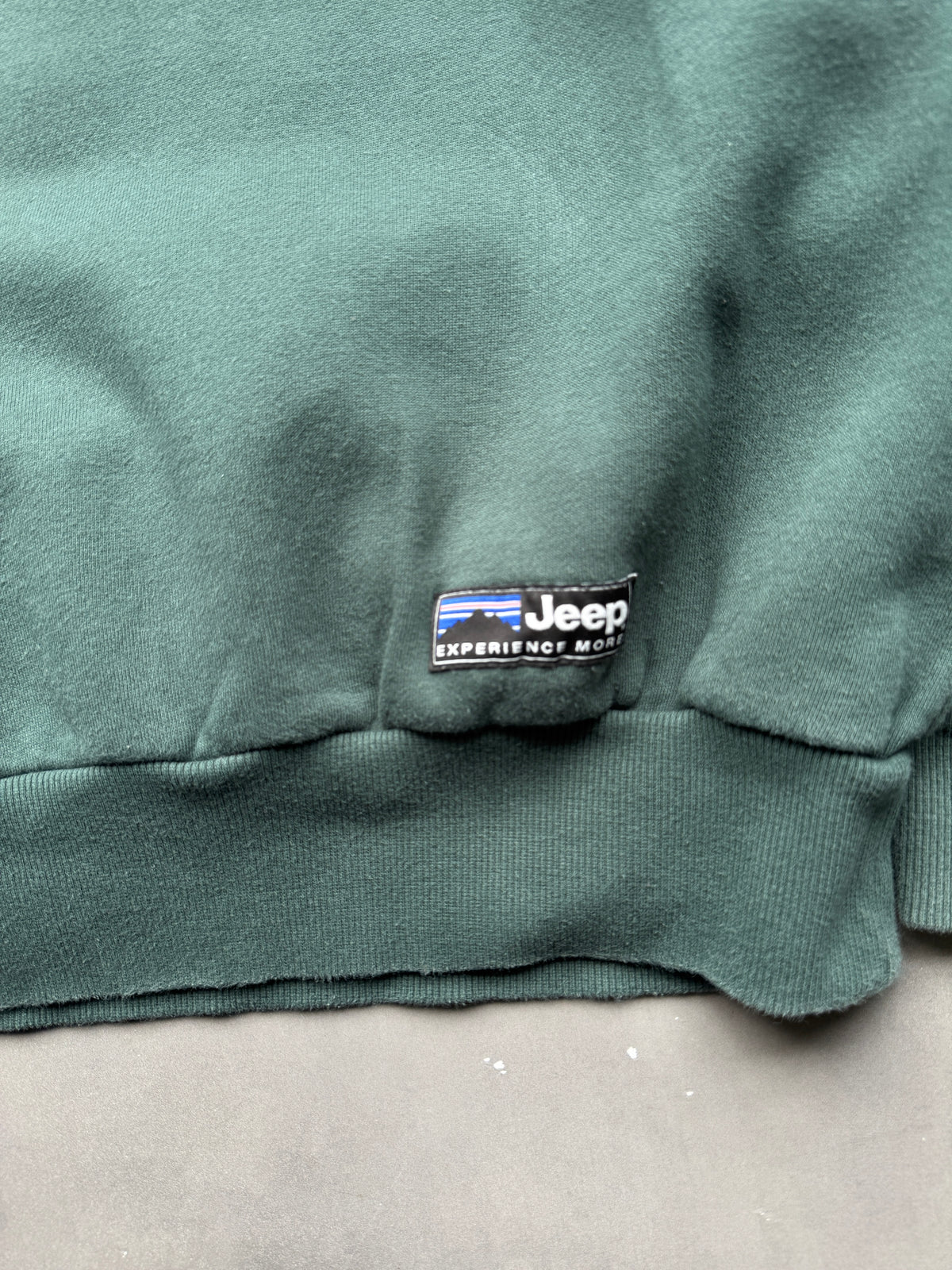 VINTAGE JEEP GREEN 1/4 ZIP SWEATER - L